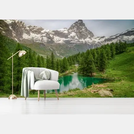 Fototapeta błękitne jezioro przy Cervinia – Wallissimo®