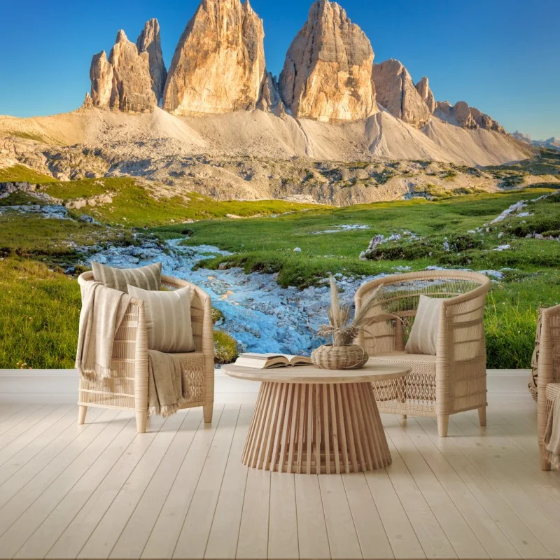Fototapeta Tre Cime di Lavaredo nad alpejską łąką