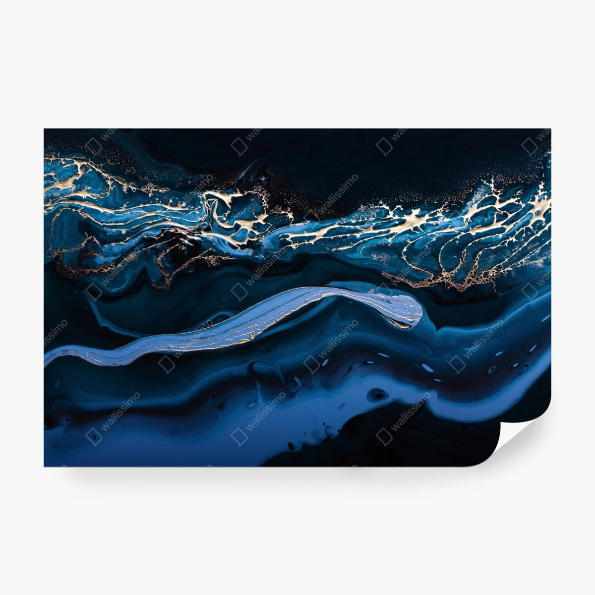Fototapeta granatowo-złota abstrakcja w ruchu – Wallissimo®