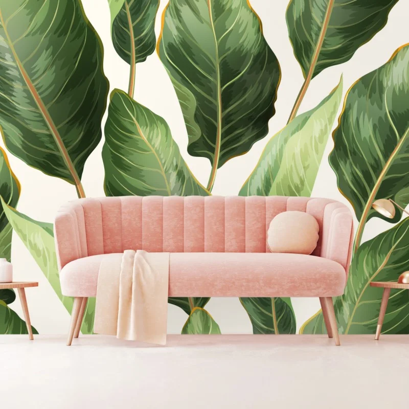 Fototapeta tropikalny wzór z liśćmi bananowca