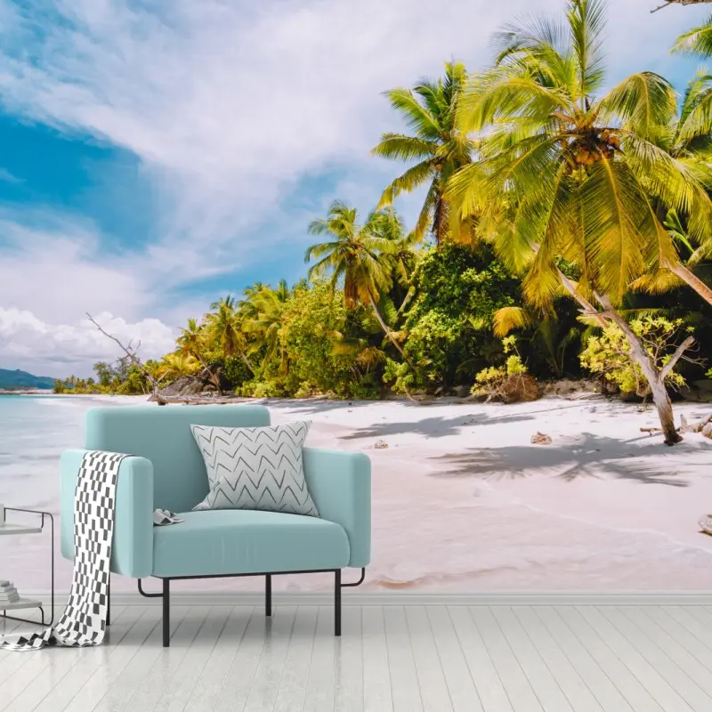 Fototapeta tropikalna plaża z palmami
