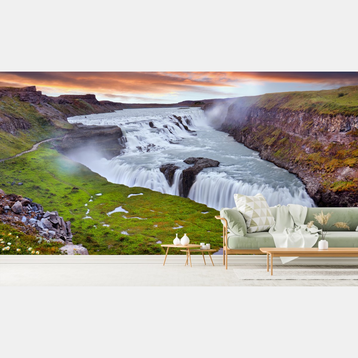Fototapeta panoramiczny widok wodospadu Gullfoss – Wallissimo®