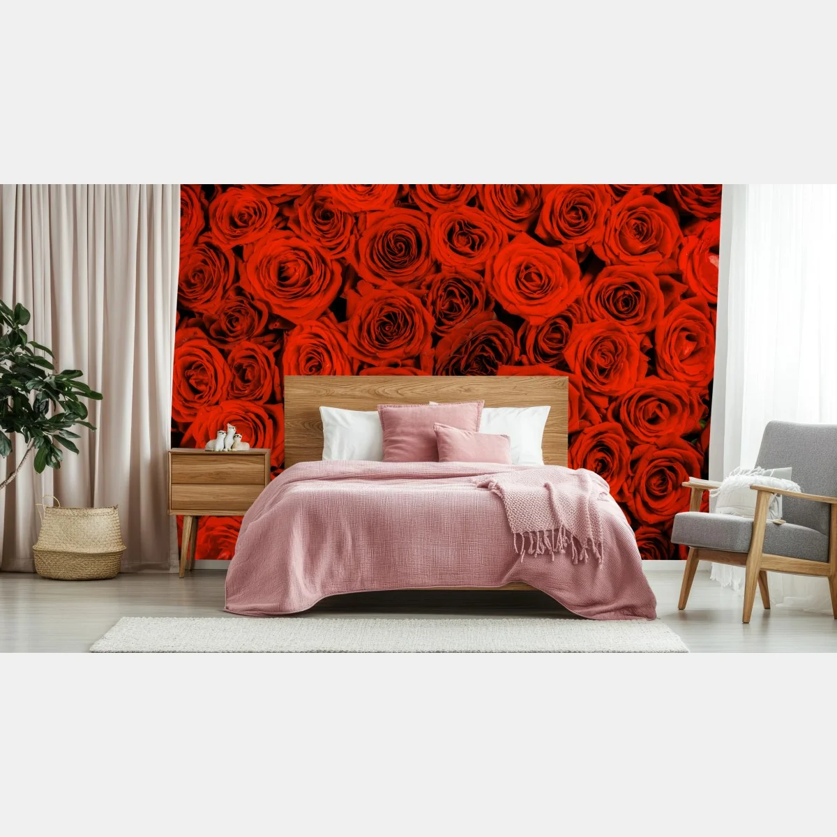 Fototapeta bujny bukiet czerwonych róż – Wallissimo® Fototapeta bujny bukiet czerwonych róż – Wallissimo®