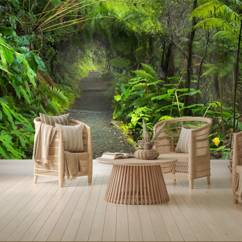 Fototapeta bujny las deszczowy na szlaku Kilauea Iki, Hawaje