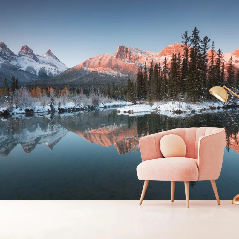 Fototapeta górskie odbicie w porannym blasku