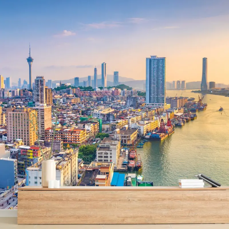 Fototapeta Macao panorama miasta o zachodzie słońca