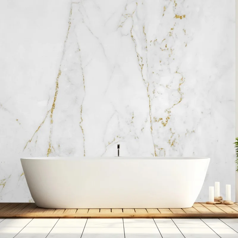 Fototapeta biały marmur ze złotymi żyłkami