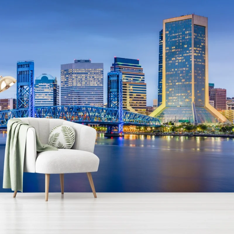 Fototapeta Jacksonville panorama miasta o zmierzchu