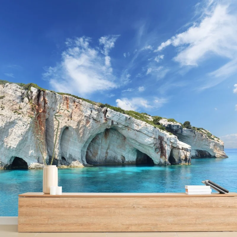 Fototapeta niebieskie jaskinie na Zakynthos