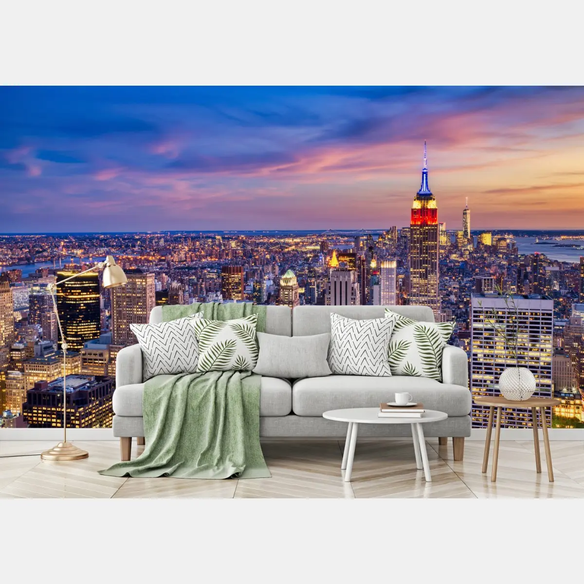 Fototapeta panorama Nowego Jorku o zmierzchu – Wallissimo® Fototapeta panorama Nowego Jorku o zmierzchu – Wallissimo®