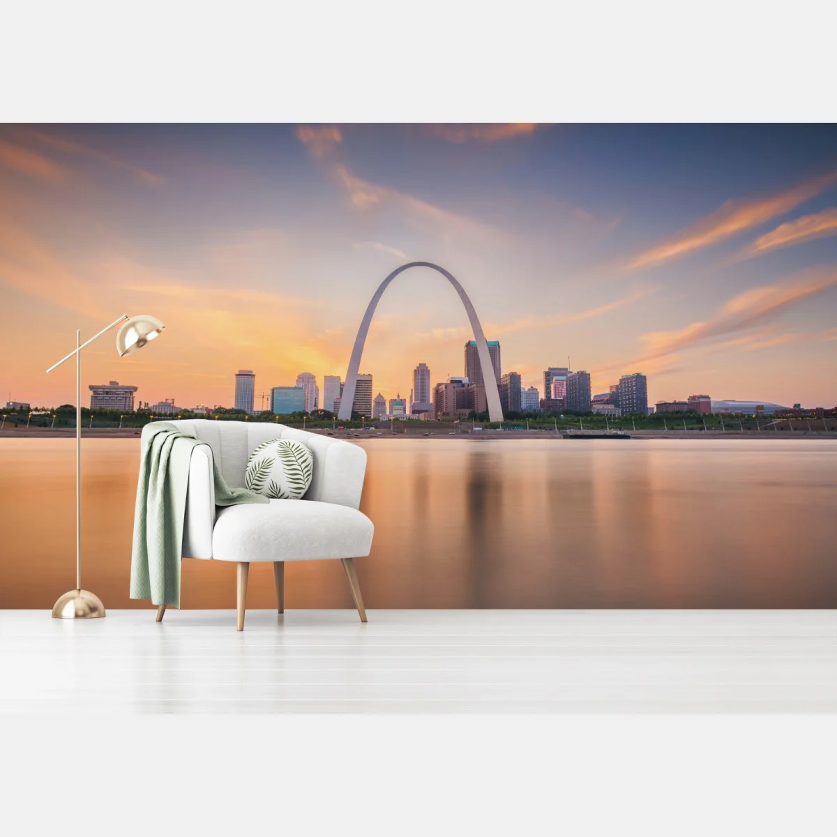 Fototapeta St. Louis panorama o zmierzchu – Wallissimo® Fototapeta St. Louis panorama o zmierzchu – Wallissimo®