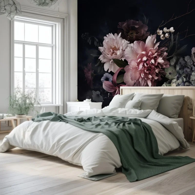 Fototapeta bukiet piwonii i hortensji