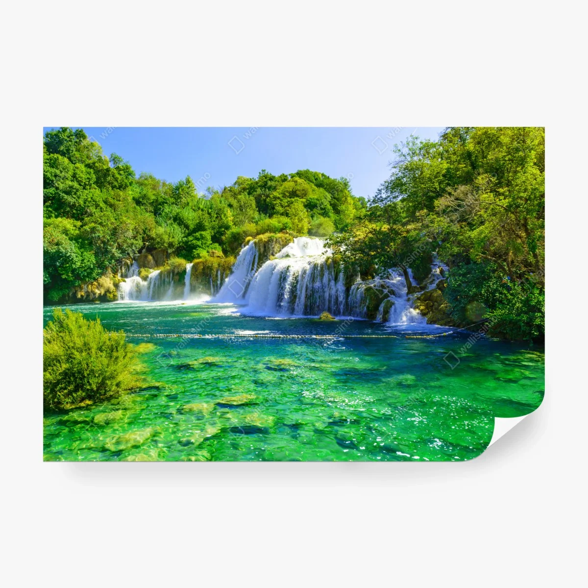 Fototapeta szmaragdowy wodospad – Wallissimo® Fototapeta szmaragdowy wodospad – Wallissimo®