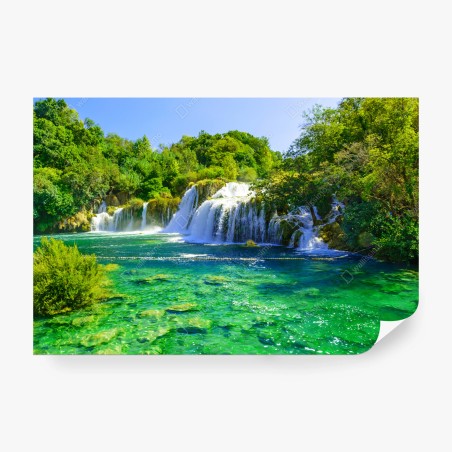 Fototapeta szmaragdowy wodospad – Wallissimo®