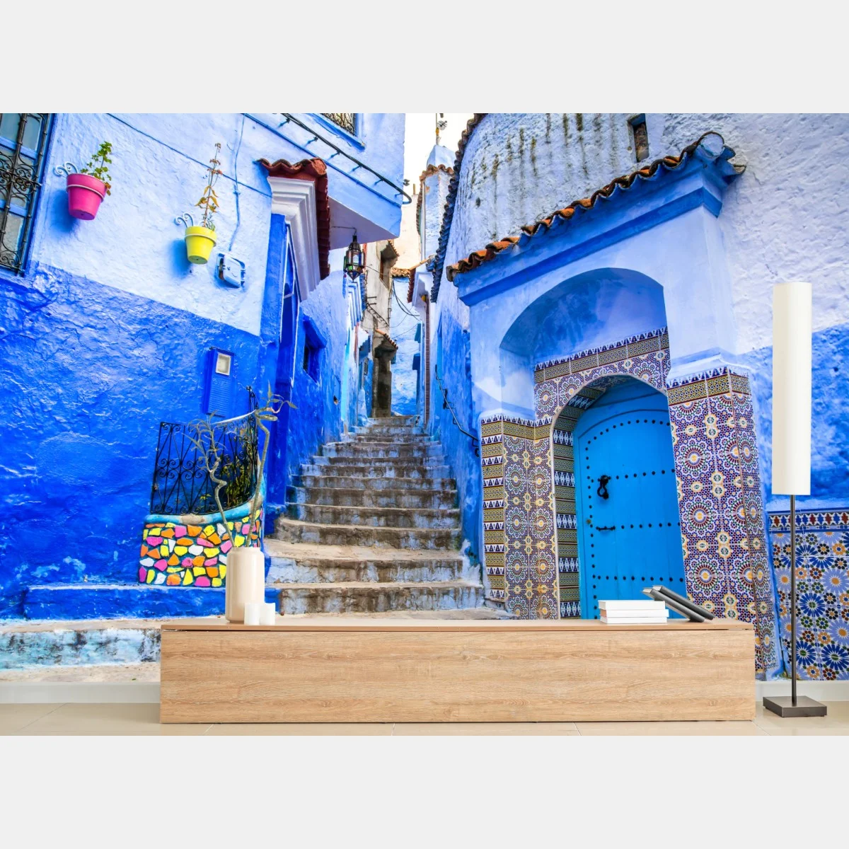 Fototapeta niebieska uliczka w Chefchaouen, Maroko – Wallissimo® Fototapeta niebieska uliczka w Chefchaouen, Maroko – Wallissimo®