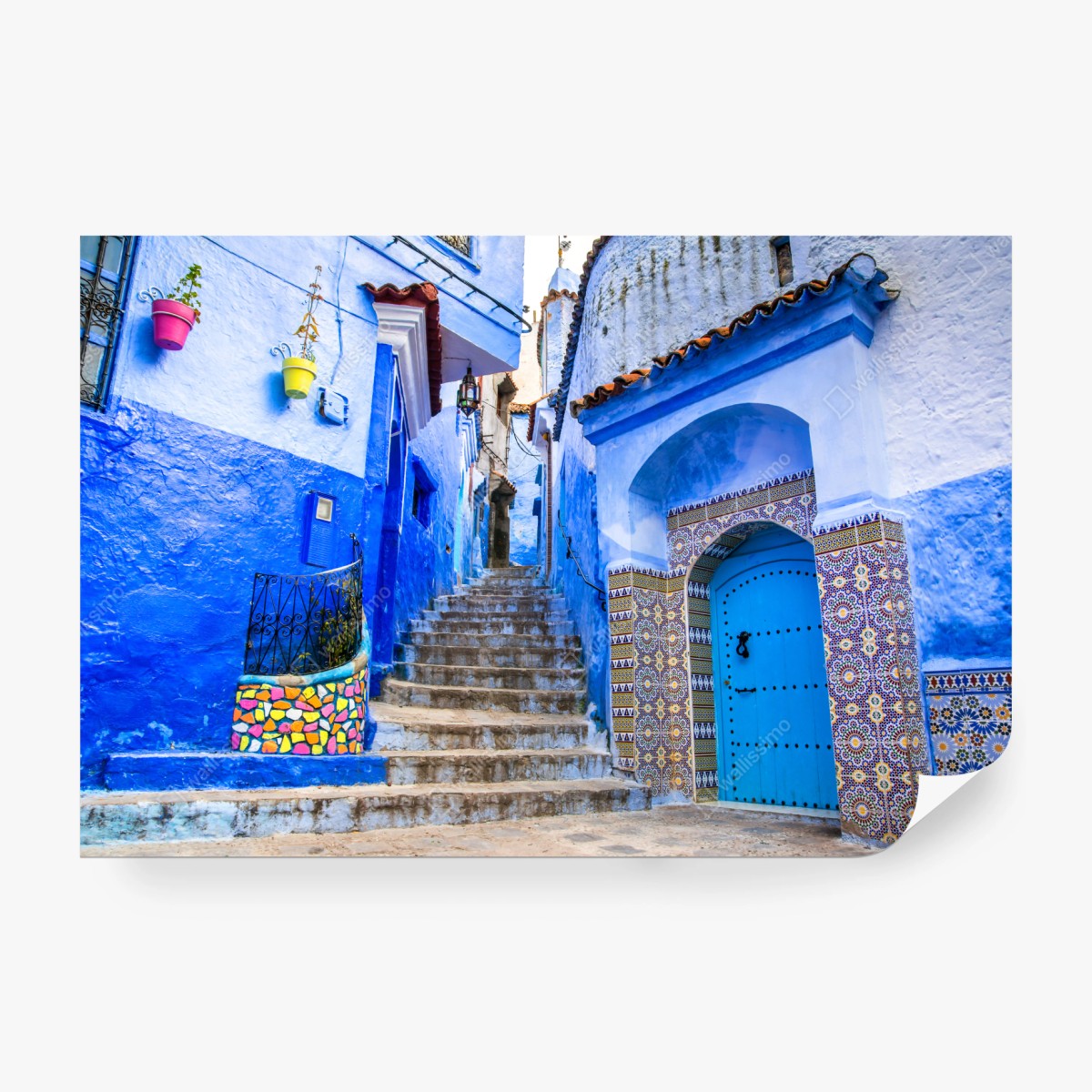 Fototapeta niebieska uliczka w Chefchaouen, Maroko – Wallissimo® Fototapeta niebieska uliczka w Chefchaouen, Maroko – Wallissimo®