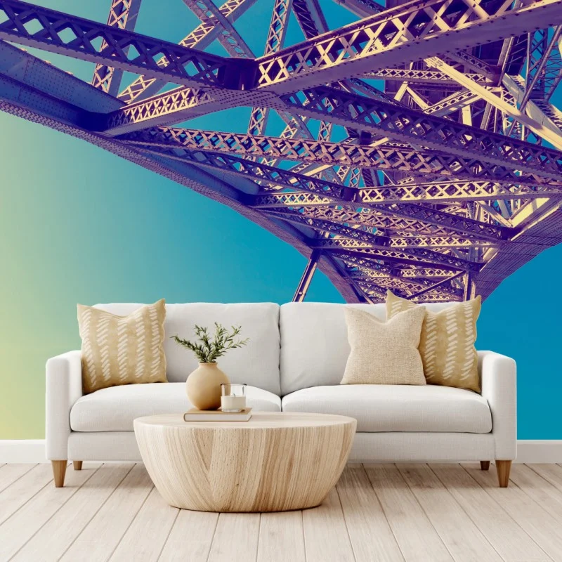 Fototapeta abstrakcyjna stalowa konstrukcja mostu w perspektywie