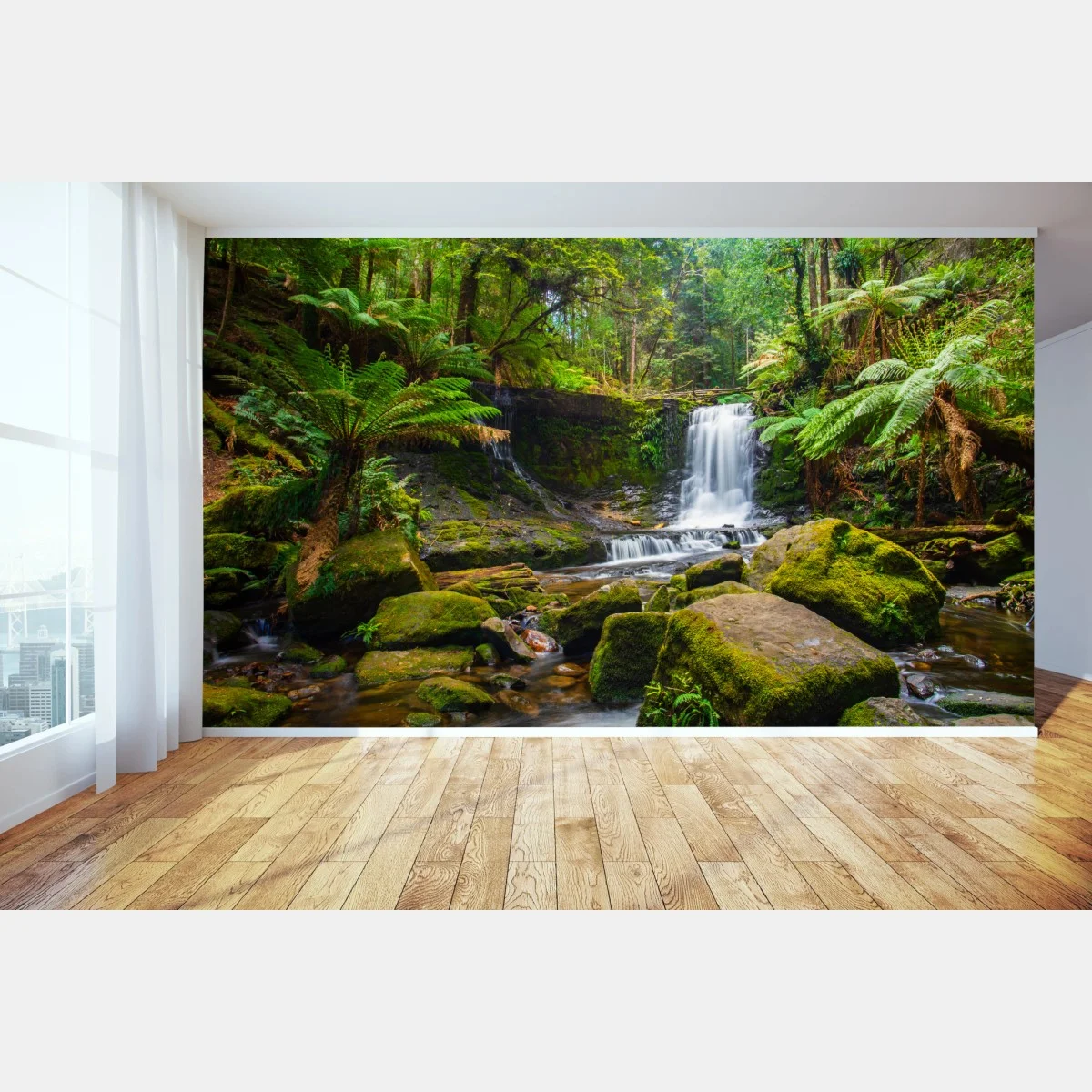 Fototapeta bujny leśny wodospad – Wallissimo® Fototapeta bujny leśny wodospad – Wallissimo®