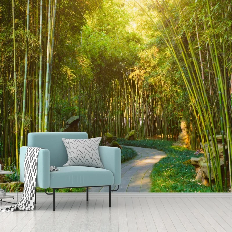 Fototapeta spokojna ścieżka w bambusowym lesie