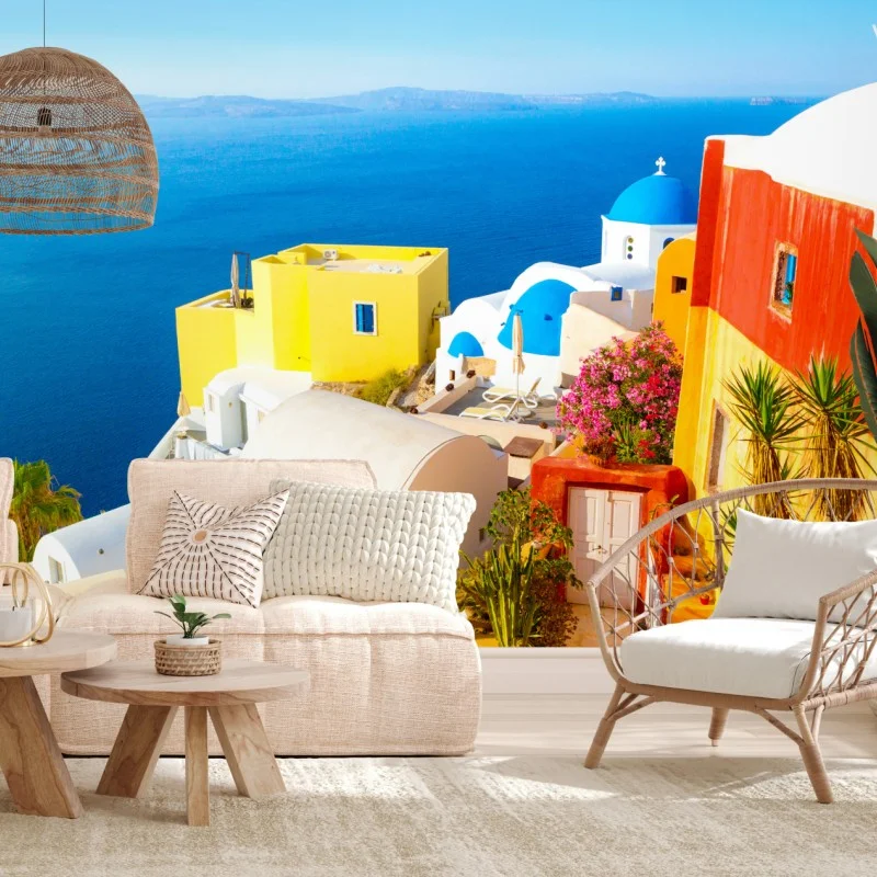 Fototapeta słoneczna Santorini nadmorska wioska