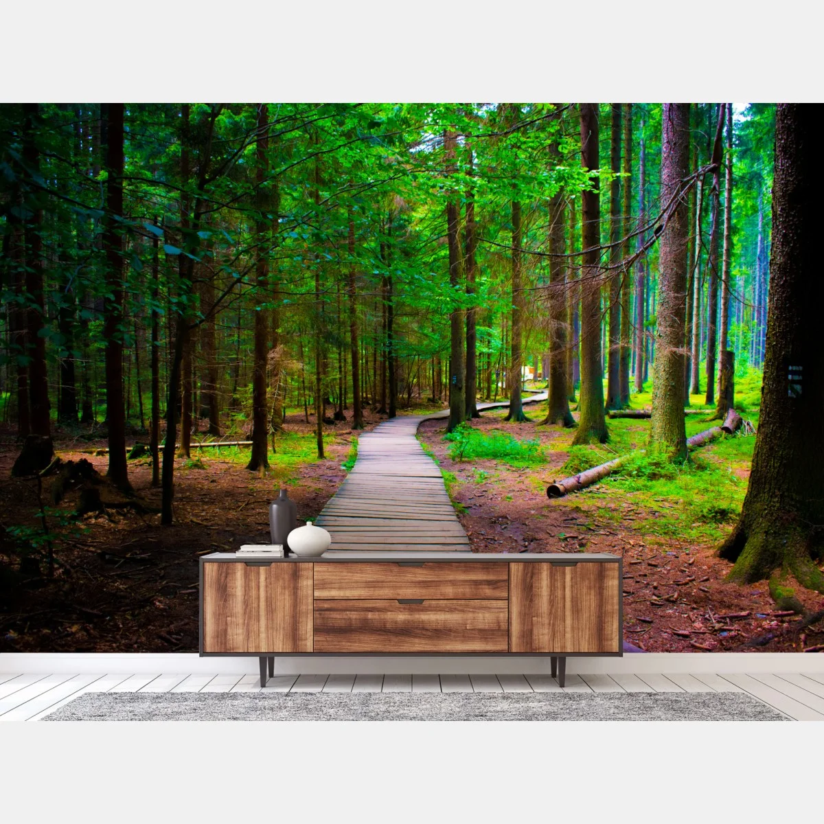 Fototapeta spokojna leśna kładka – Wallissimo® Fototapeta spokojna leśna kładka – Wallissimo®