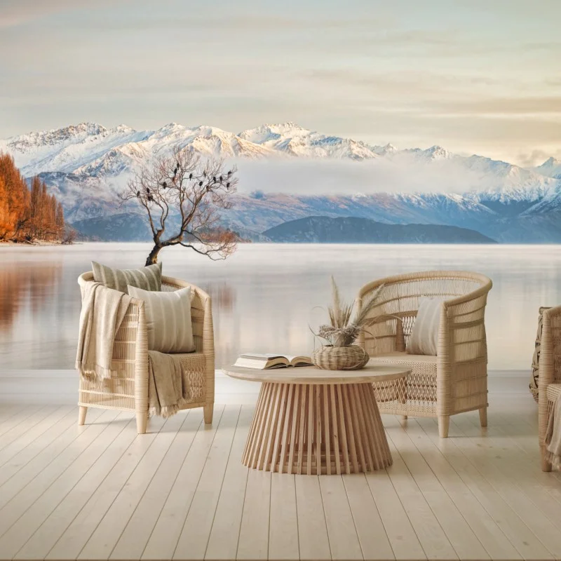 Fototapeta samotne drzewo nad jeziorem Wanaka