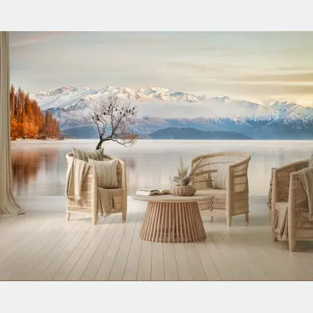 Fototapeta samotne drzewo nad jeziorem Wanaka – Wallissimo®