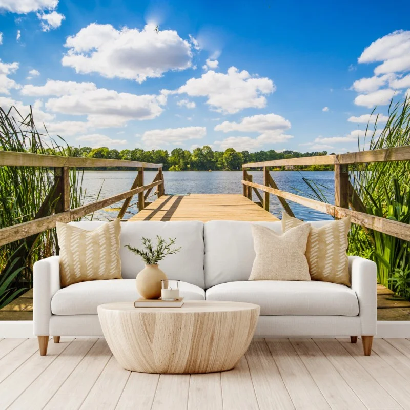 Fototapeta słoneczny pomost nad jeziorem