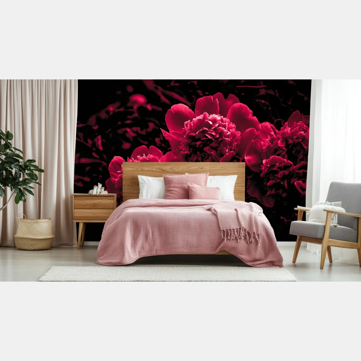 Fototapeta nastrojowe różowe piwonie – Wallissimo® Fototapeta nastrojowe różowe piwonie – Wallissimo®