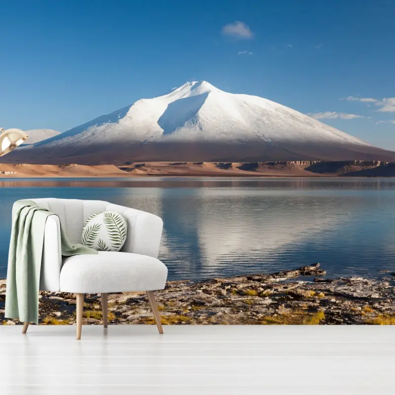 Fototapeta Laguna Verde odbicie w Atacama – Wallissimo® Fototapeta Laguna Verde odbicie w Atacama – Wallissimo®