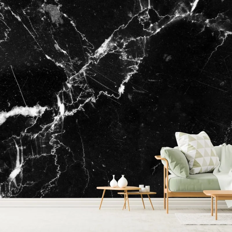 Fototapeta czarny marmur z żyłami