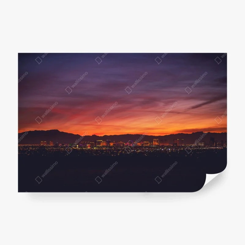 Fototapeta Las Vegas panorama o zmierzchu – Wallissimo® Fototapeta Las Vegas panorama o zmierzchu – Wallissimo®