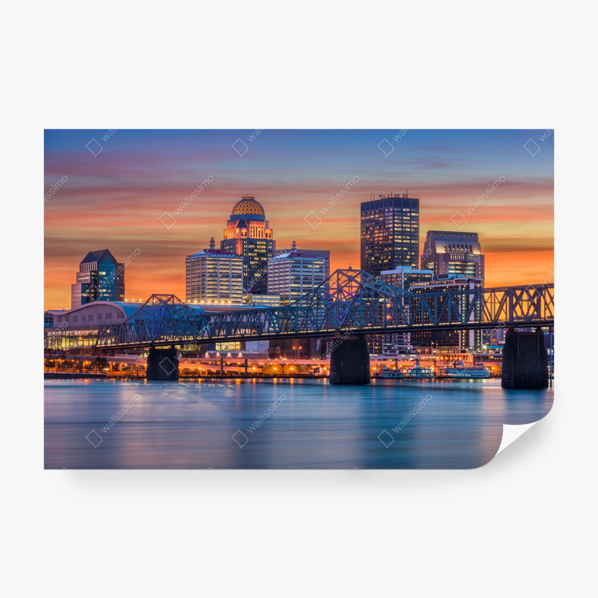 Fototapeta Louisville panorama o zachodzie słońca – Wallissimo®
