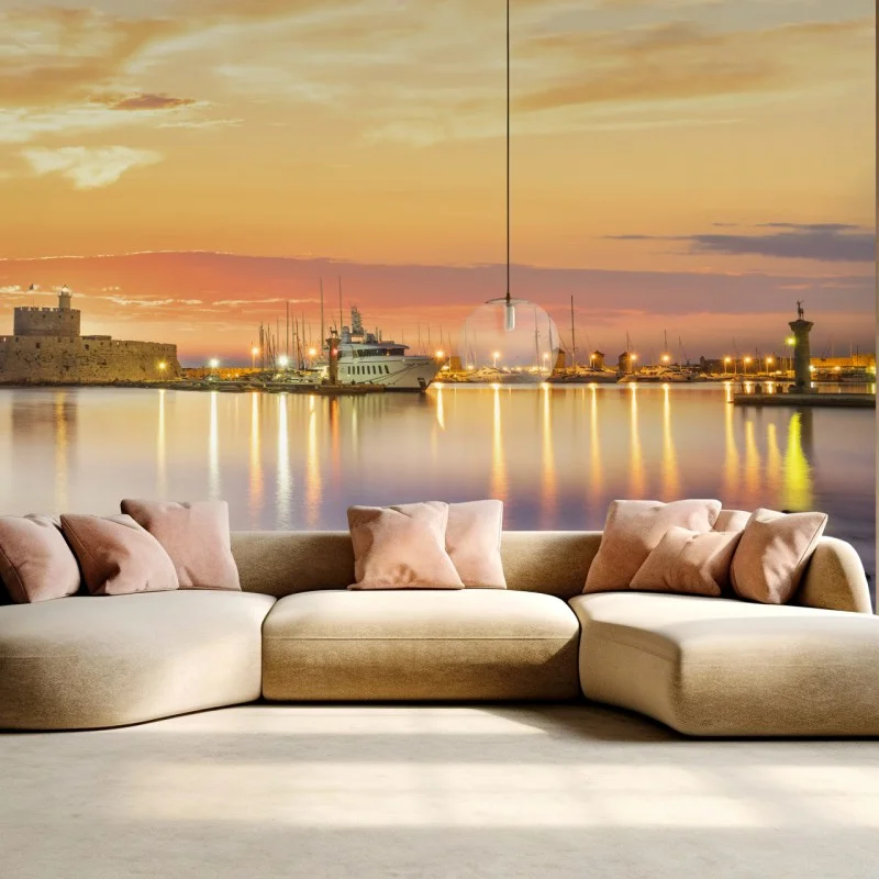 Fototapeta twierdza Agios Nikolaos w porcie Mandraki, Rodos