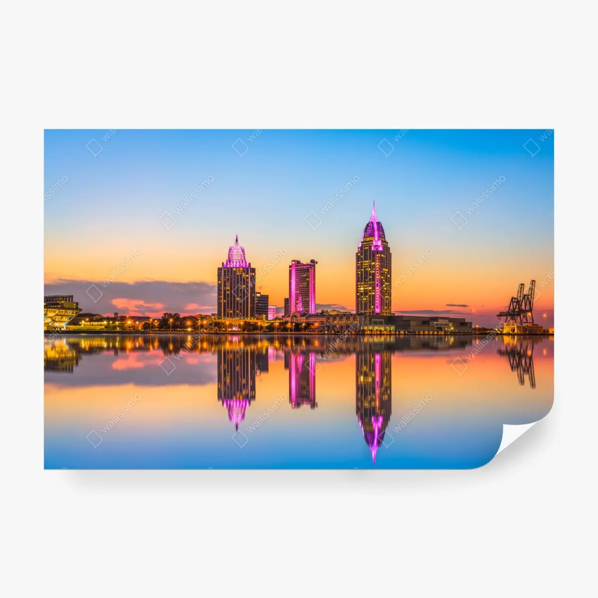 Fototapeta panorama Mobile o zachodzie słońca – Wallissimo®