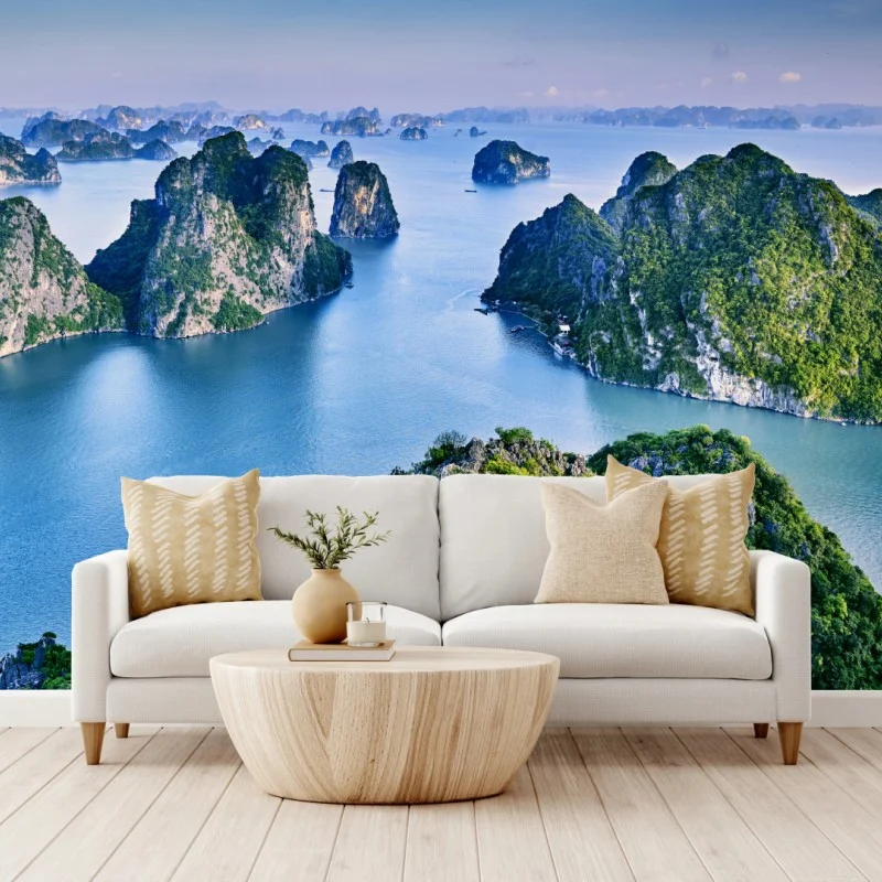 Fototapeta zatoka Ha Long panorama wapiennych wysp
