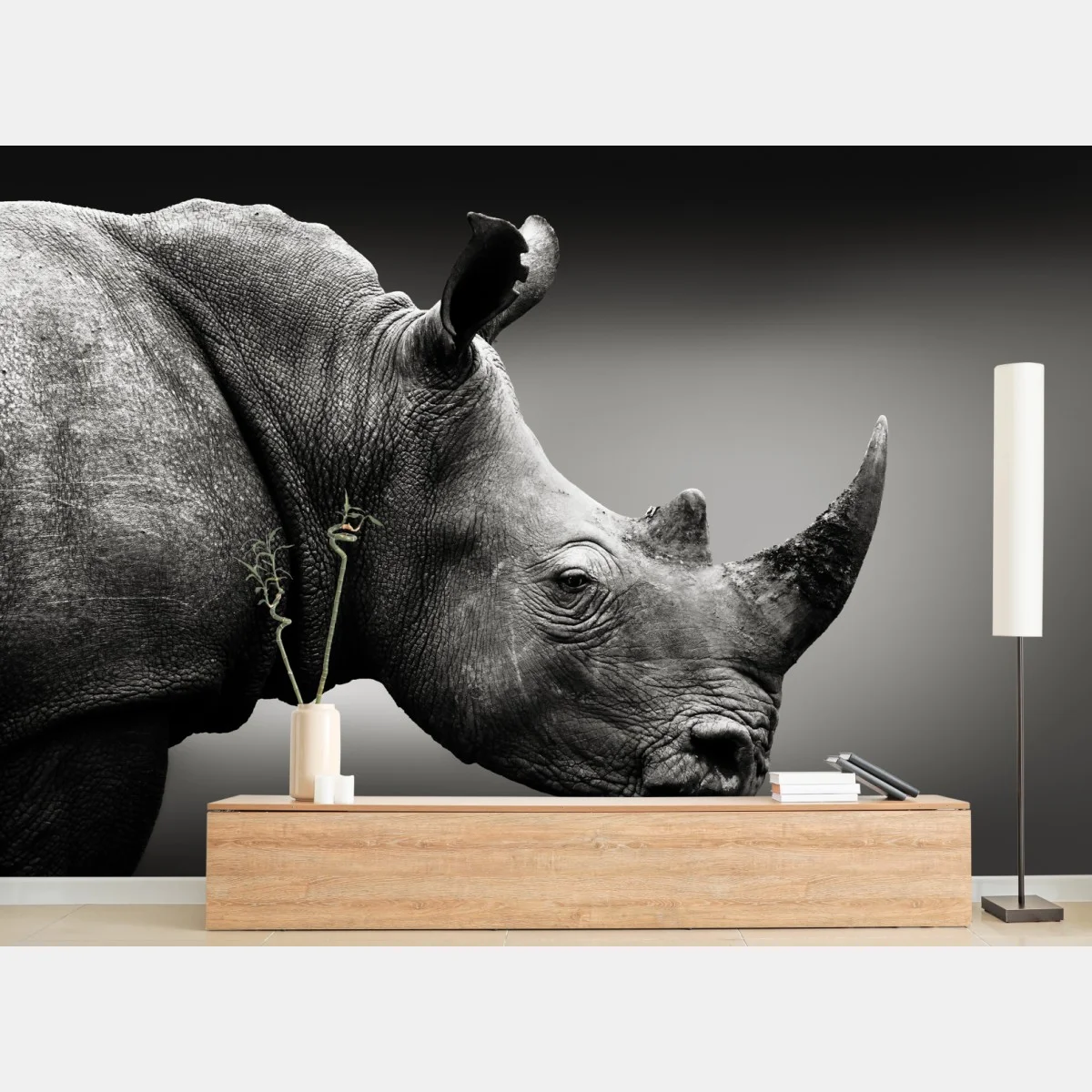 Fototapeta majestatyczny portret nosorożca – Wallissimo® Fototapeta majestatyczny portret nosorożca – Wallissimo®