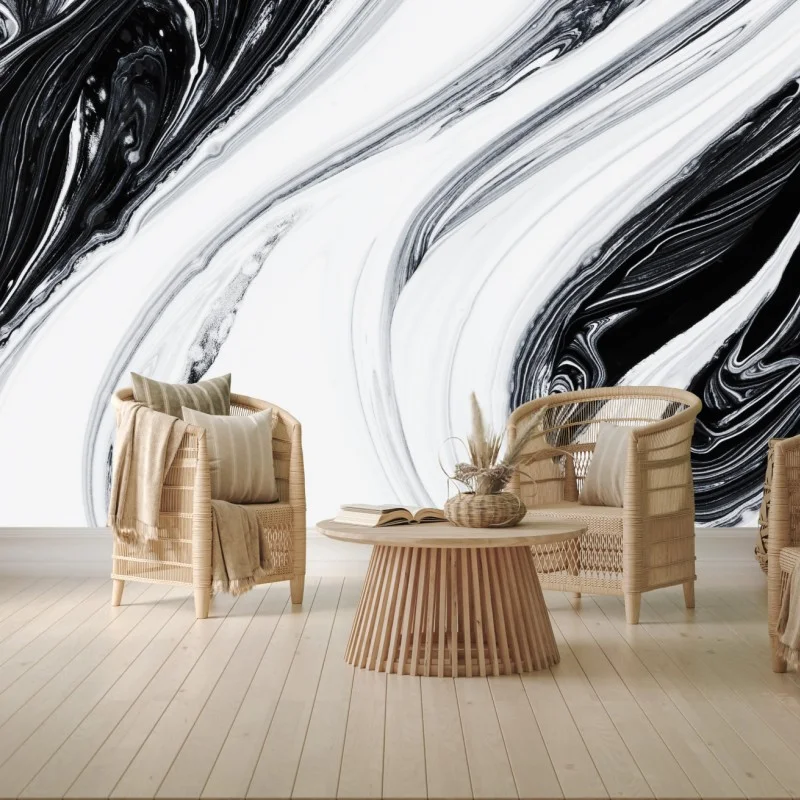 Fototapeta monochromatyczne marmurowe wiry