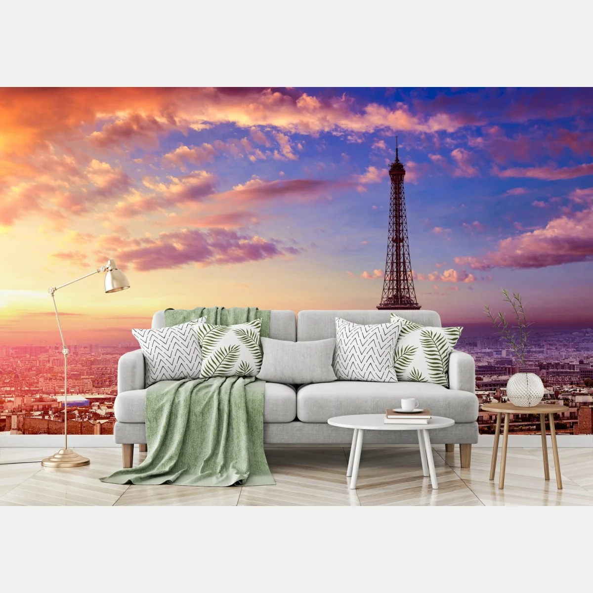 Fototapeta zachód słońca nad Wieżą Eiffla – Wallissimo® Fototapeta zachód słońca nad Wieżą Eiffla – Wallissimo®