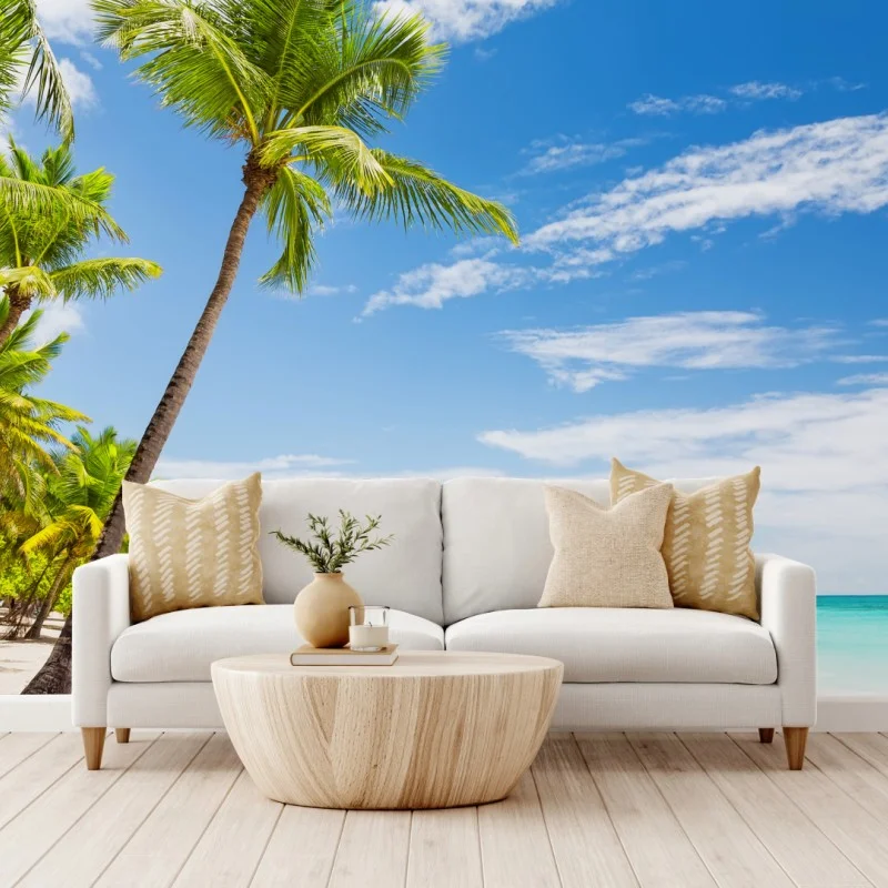 Fototapeta plaża z palmami w Punta Cana