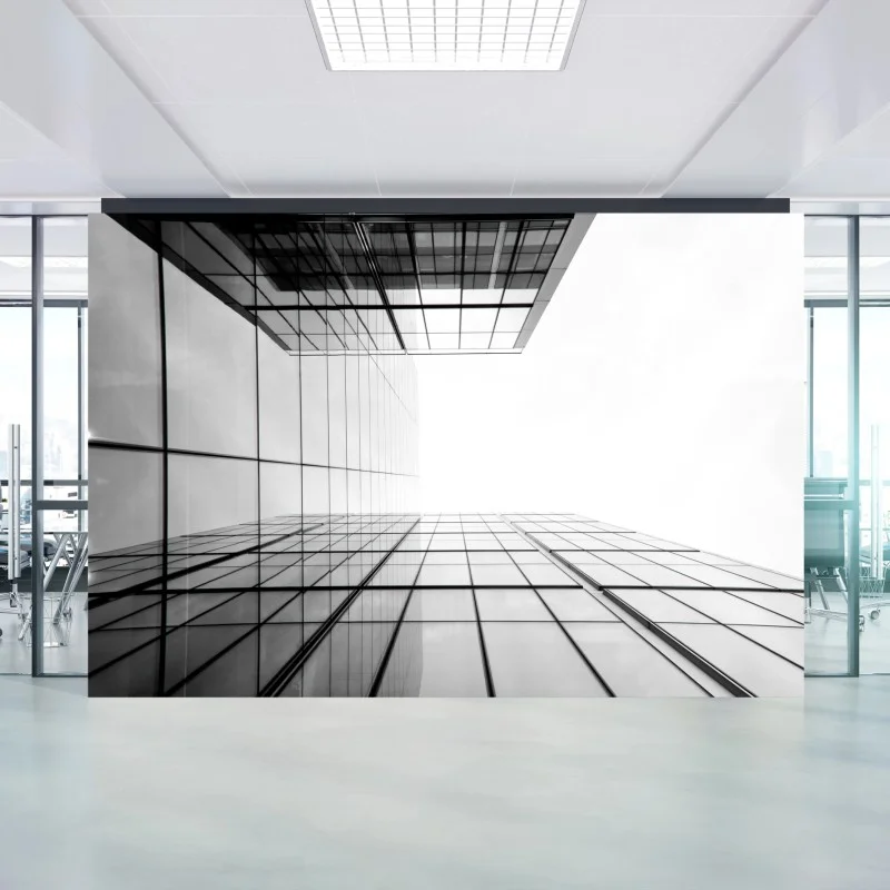 Fototapeta minimalistyczna perspektywa szklanego wieżowca