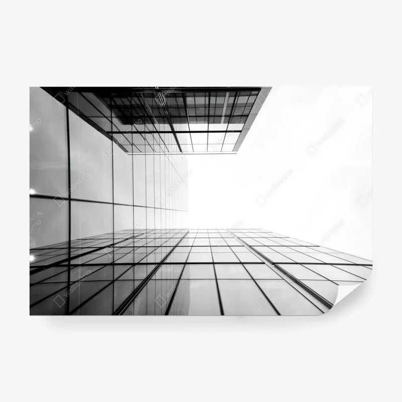 Fototapeta minimalistyczna perspektywa szklanego wieżowca