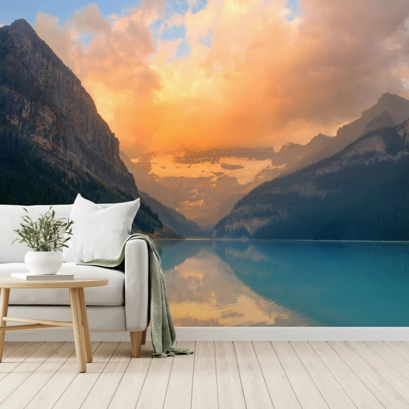 Fototapeta wschód słońca nad Lake Louise, Banff