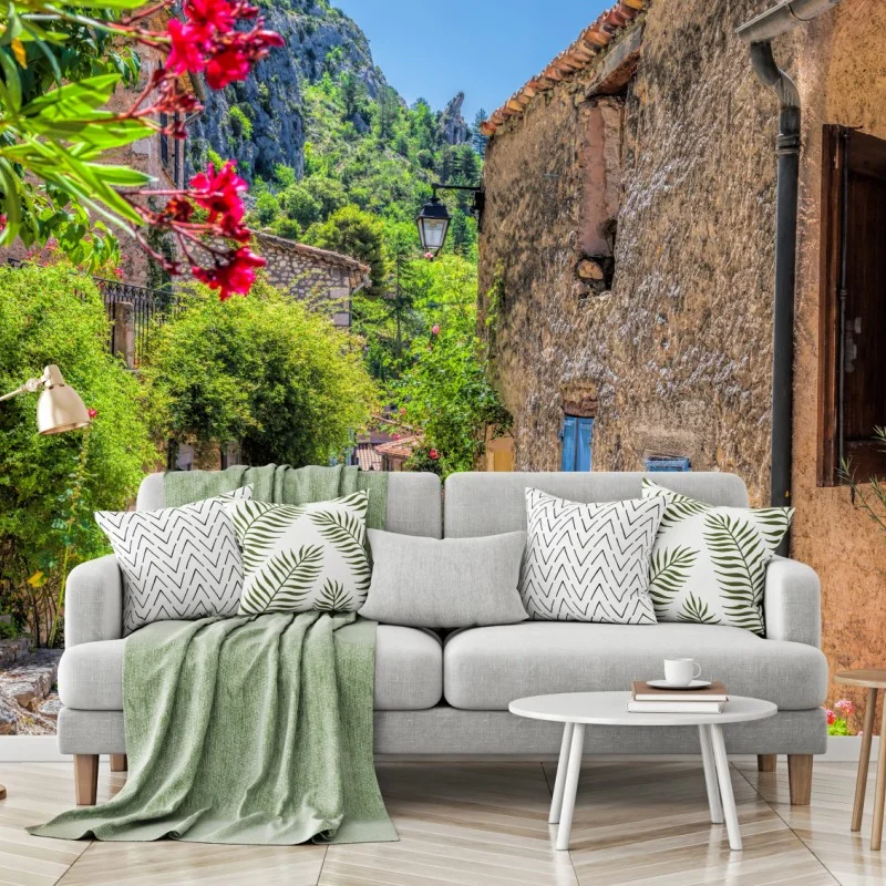 Fototapeta Moustiers Sainte Marie urokliwa uliczka w Prowansji