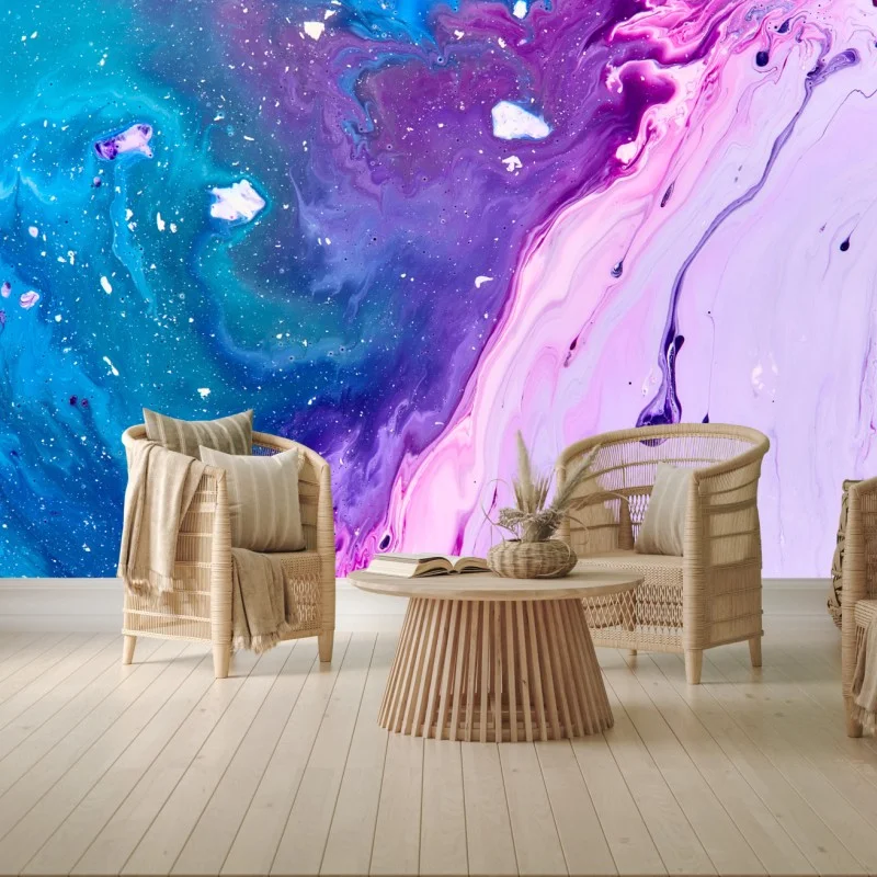 Fototapeta żywa niebiesko-fioletowa abstrakcja akrylowa