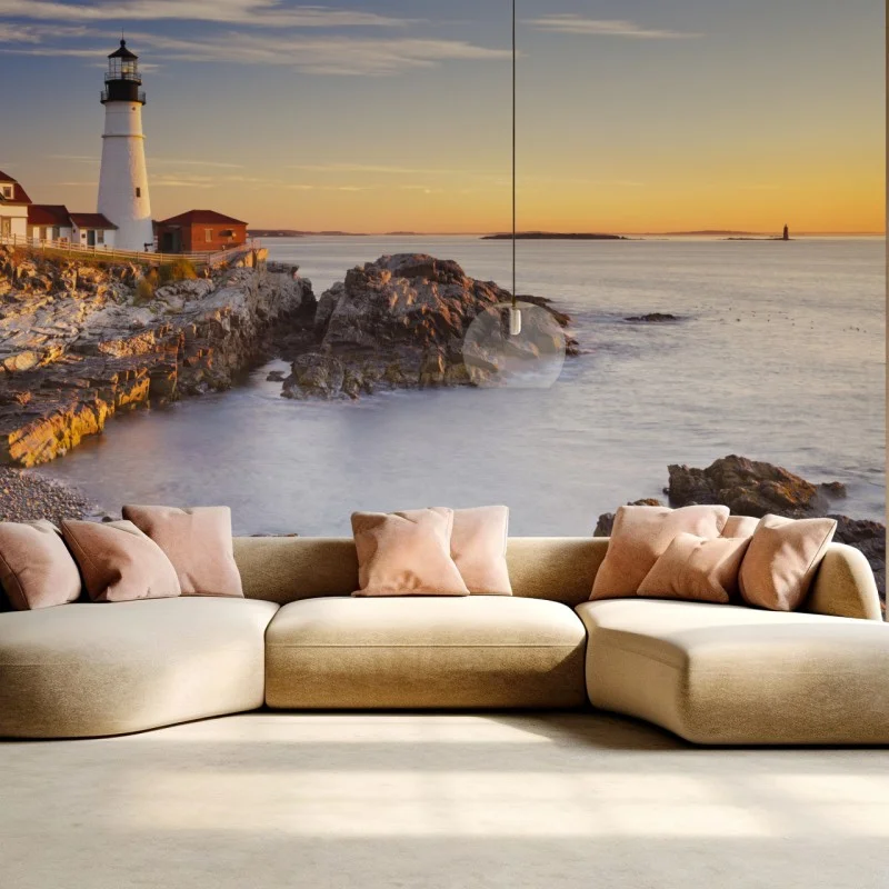 Fototapeta Portland Head latarnia morska o wschodzie słońca