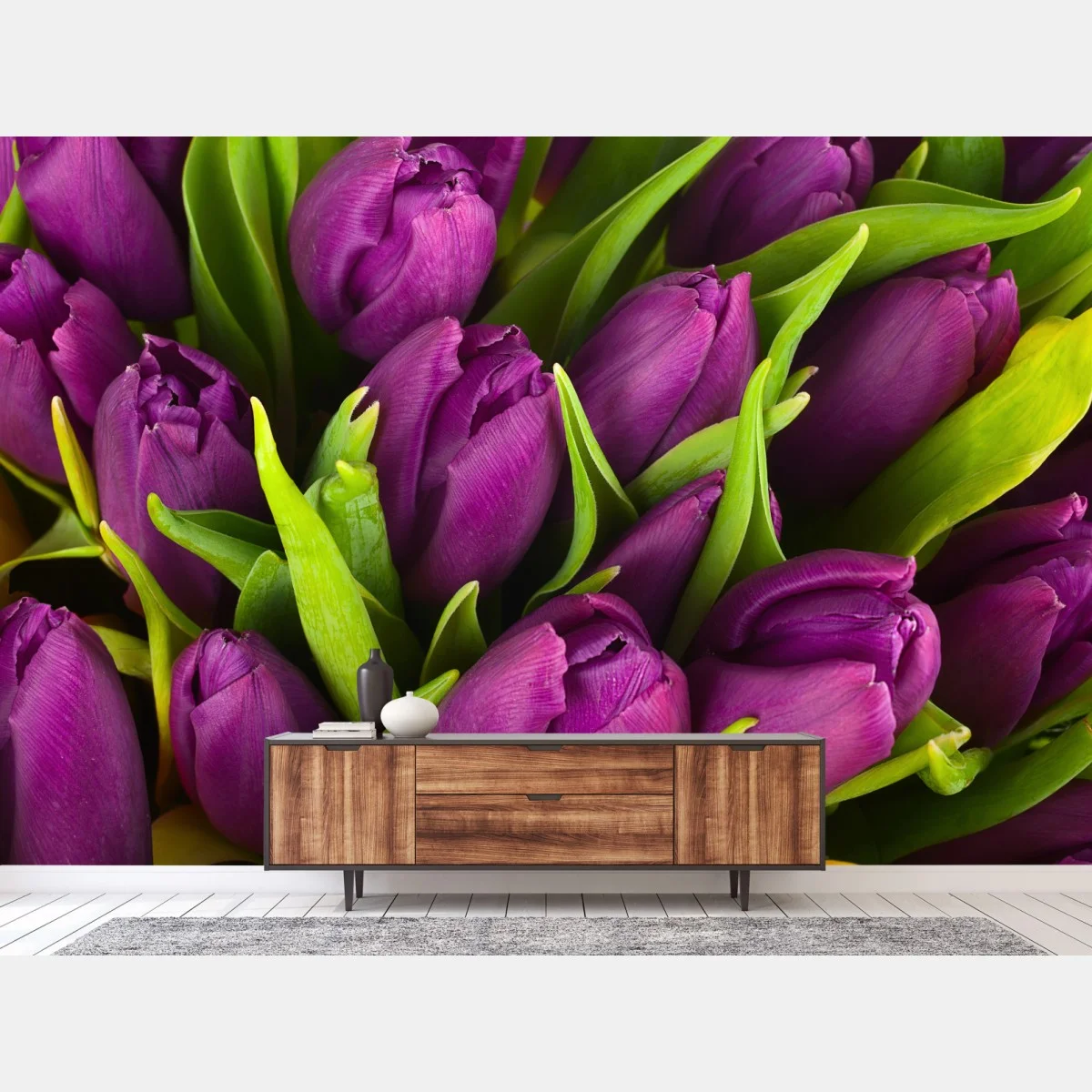 Fototapeta fioletowy bukiet tulipanów – Wallissimo® Fototapeta fioletowy bukiet tulipanów – Wallissimo®