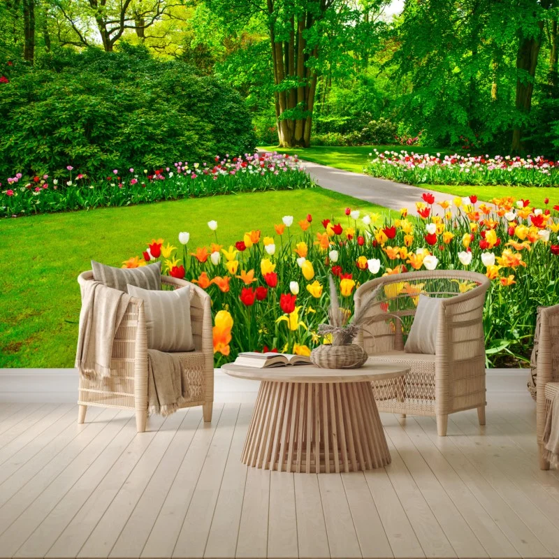 Fototapeta żywy ogród tulipanów w Keukenhof