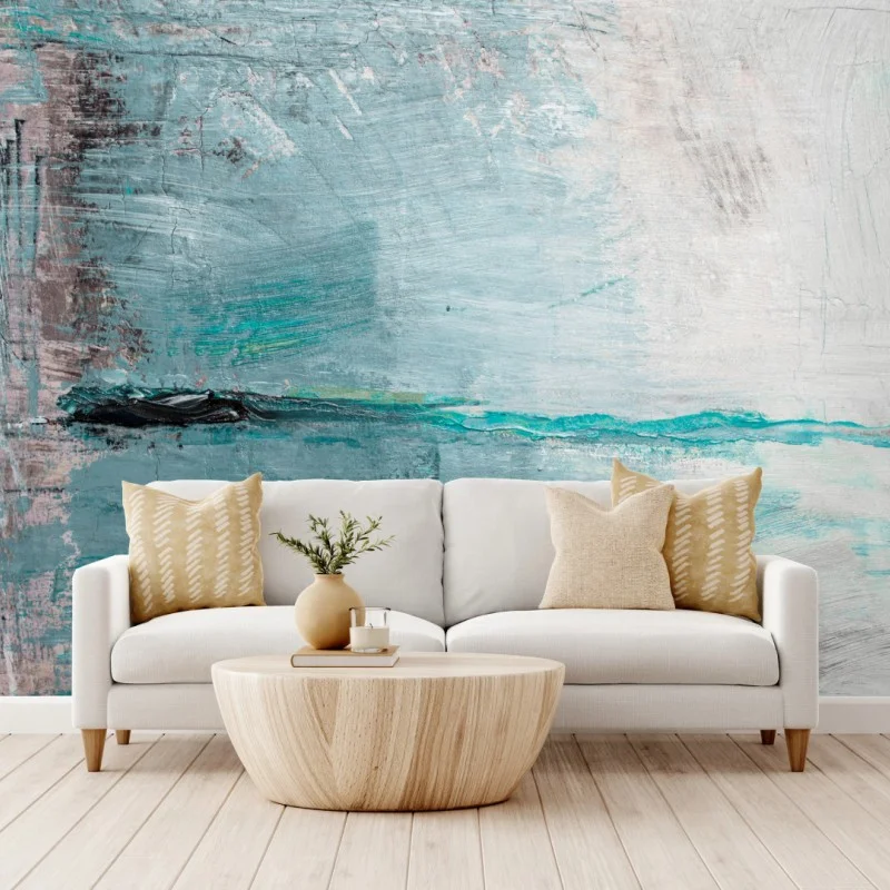 Fototapeta spokojna turkusowa abstrakcyjna morska panorama