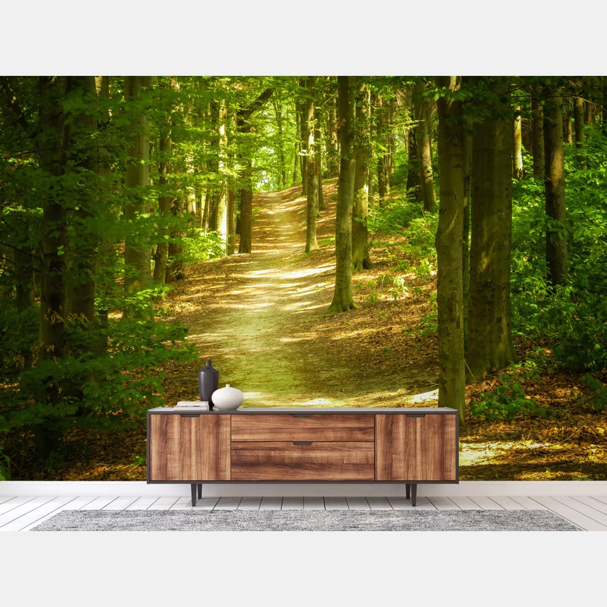 Fototapeta słoneczna leśna ścieżka – Wallissimo® Fototapeta słoneczna leśna ścieżka – Wallissimo®